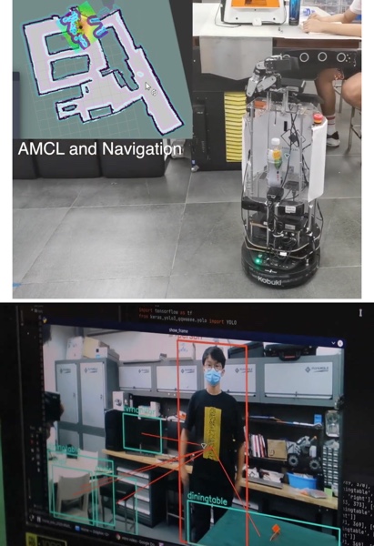 Robot navigation map and object-detection test images
