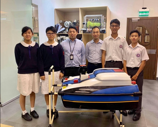 Smart Ark boat prototype with the project team
